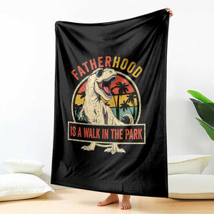 Fatherhood Is A Walk In The Park Dinosaur Dad Throw Blanket TS11 Print Your Wear