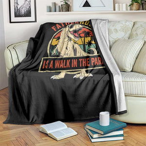 Fatherhood Is A Walk In The Park Dinosaur Dad Throw Blanket TS11 Print Your Wear