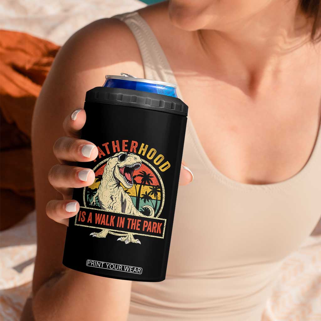 Fatherhood Is A Walk In The Park Dinosaur Dad 4 in 1 Can Cooler Tumbler TS11 Print Your Wear