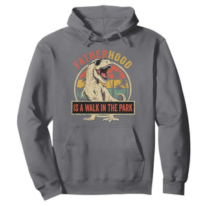 Fatherhood Is A Walk In The Park Dinosaur Dad Hoodie TS11 Charcoal Print Your Wear