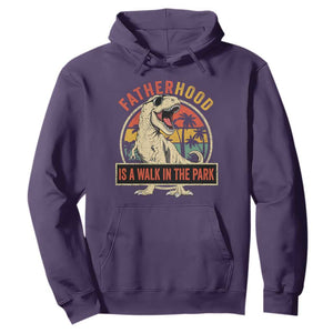 Fatherhood Is A Walk In The Park Dinosaur Dad Hoodie TS11 Purple Print Your Wear