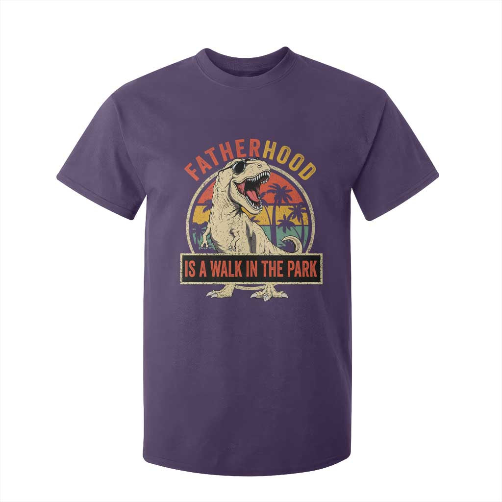 Fatherhood Is A Walk In The Park Dinosaur Dad T Shirt For Kid TS11 Purple Print Your Wear