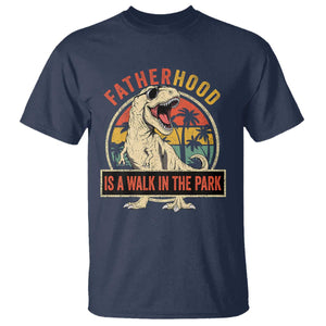 Fatherhood Is A Walk In The Park Dinosaur Dad T Shirt TS11 Navy Print Your Wear
