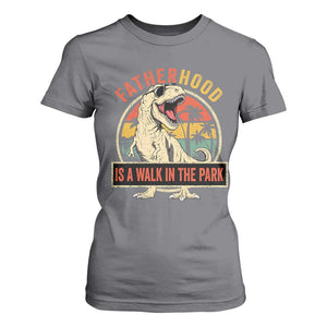 Fatherhood Is A Walk In The Park Dinosaur Dad T Shirt For Women TS11 Charcoal Print Your Wear