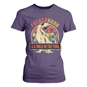 Fatherhood Is A Walk In The Park Dinosaur Dad T Shirt For Women TS11 Purple Print Your Wear