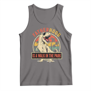 Fatherhood Is A Walk In The Park Dinosaur Dad Tank Top TS11 Deep Heather Print Your Wear