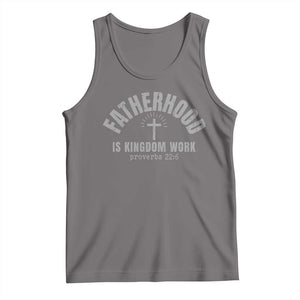 Fatherhood Is Kingdom Work Tank Top Christian Dad Father's Day TS11 Deep Heather Print Your Wear