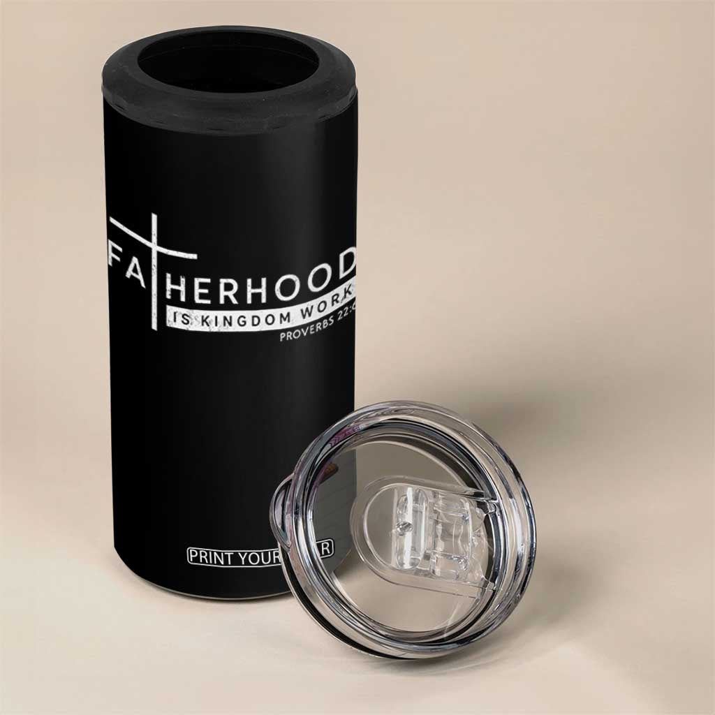 Fatherhood Is Kingdom Work 4 in 1 Can Cooler Tumbler Christian Dad TS11 Print Your Wear