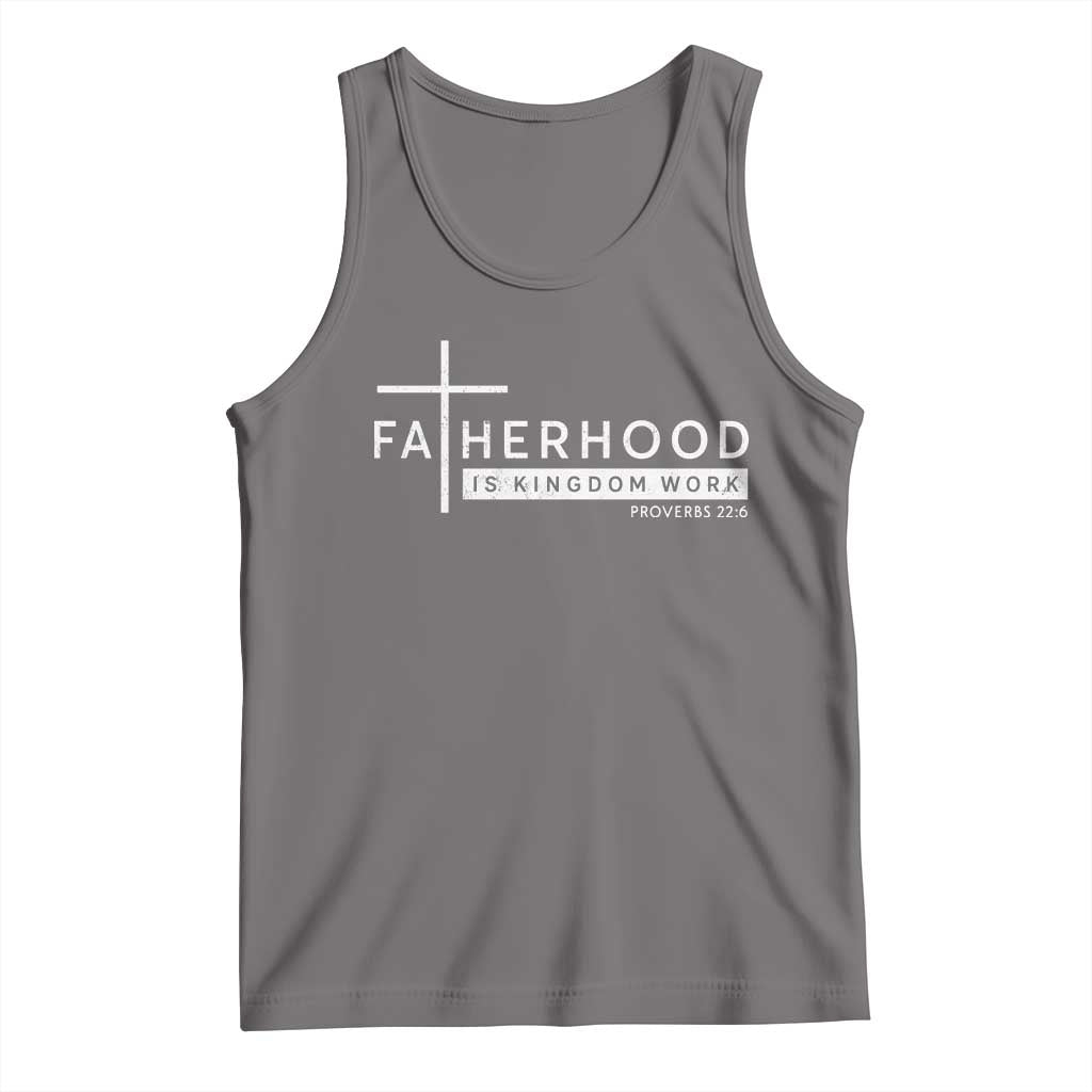 Fatherhood Is Kingdom Work Tank Top Christian Dad TS11 Deep Heather Print Your Wear