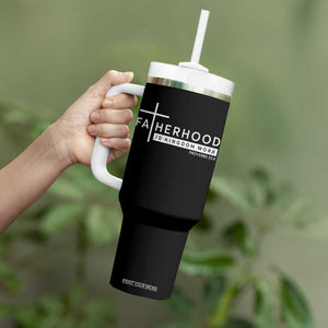 Fatherhood Is Kingdom Work Tumbler With Handle Christian Dad TS11 Print Your Wear