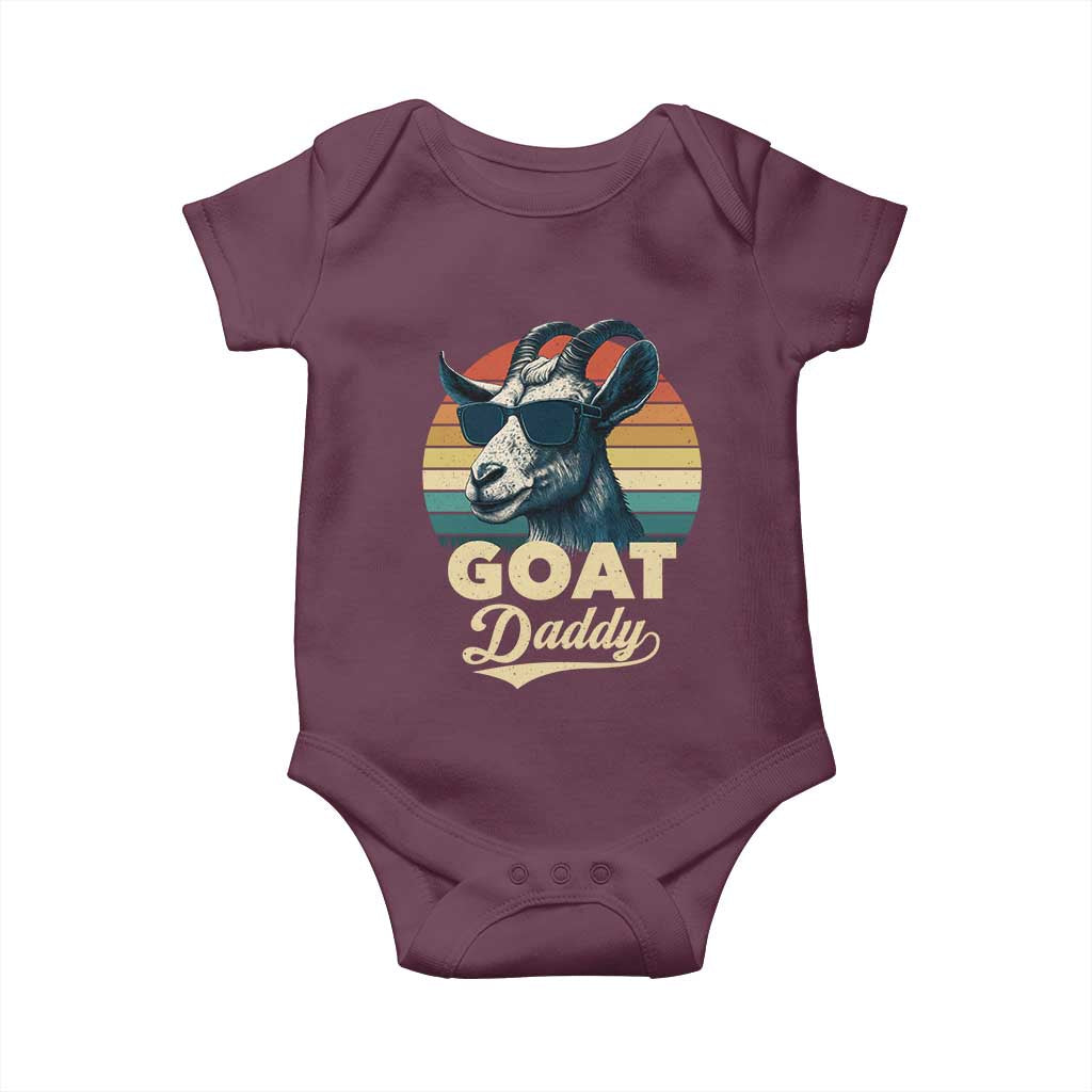 Goat Daddy Baby Onesie Funny Goat Father Retro Vintage TS11 Maroon Print Your Wear