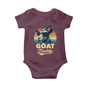 Goat Daddy Baby Onesie Funny Goat Father Retro Vintage TS11 Maroon Print Your Wear