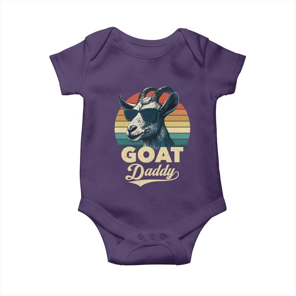 Goat Daddy Baby Onesie Funny Goat Father Retro Vintage TS11 Purple Print Your Wear
