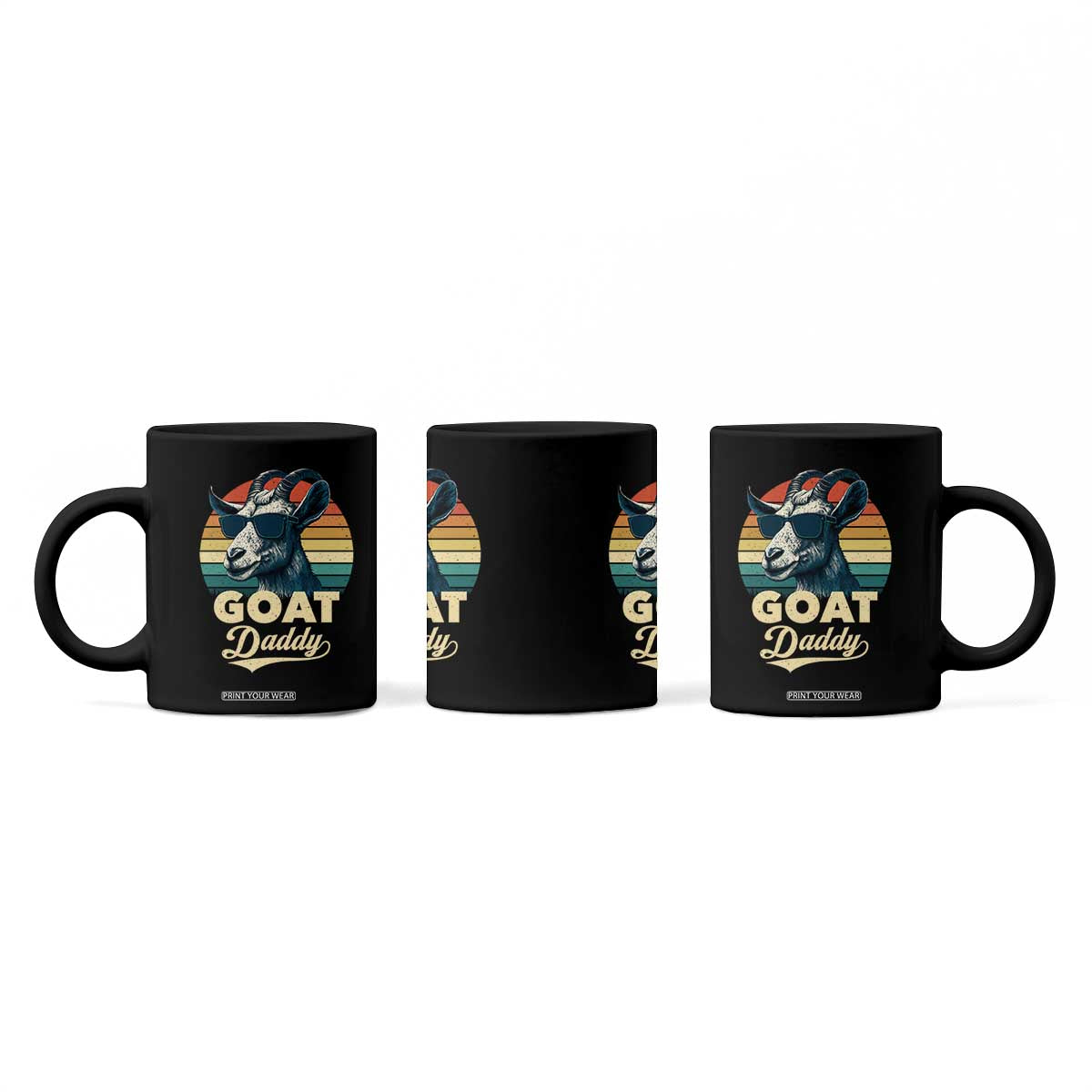 Goat Daddy Coffee Mug Funny Goat Father Retro Vintage TS11 Print Your Wear