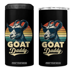 Goat Daddy 4 in 1 Can Cooler Tumbler Funny Goat Father Retro Vintage TS11 One Size: 16 oz Black Print Your Wear