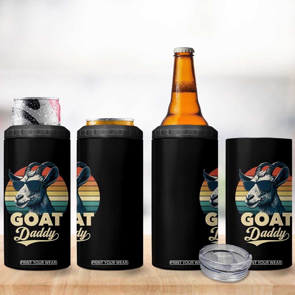 Goat Daddy 4 in 1 Can Cooler Tumbler Funny Goat Father Retro Vintage TS11 Print Your Wear