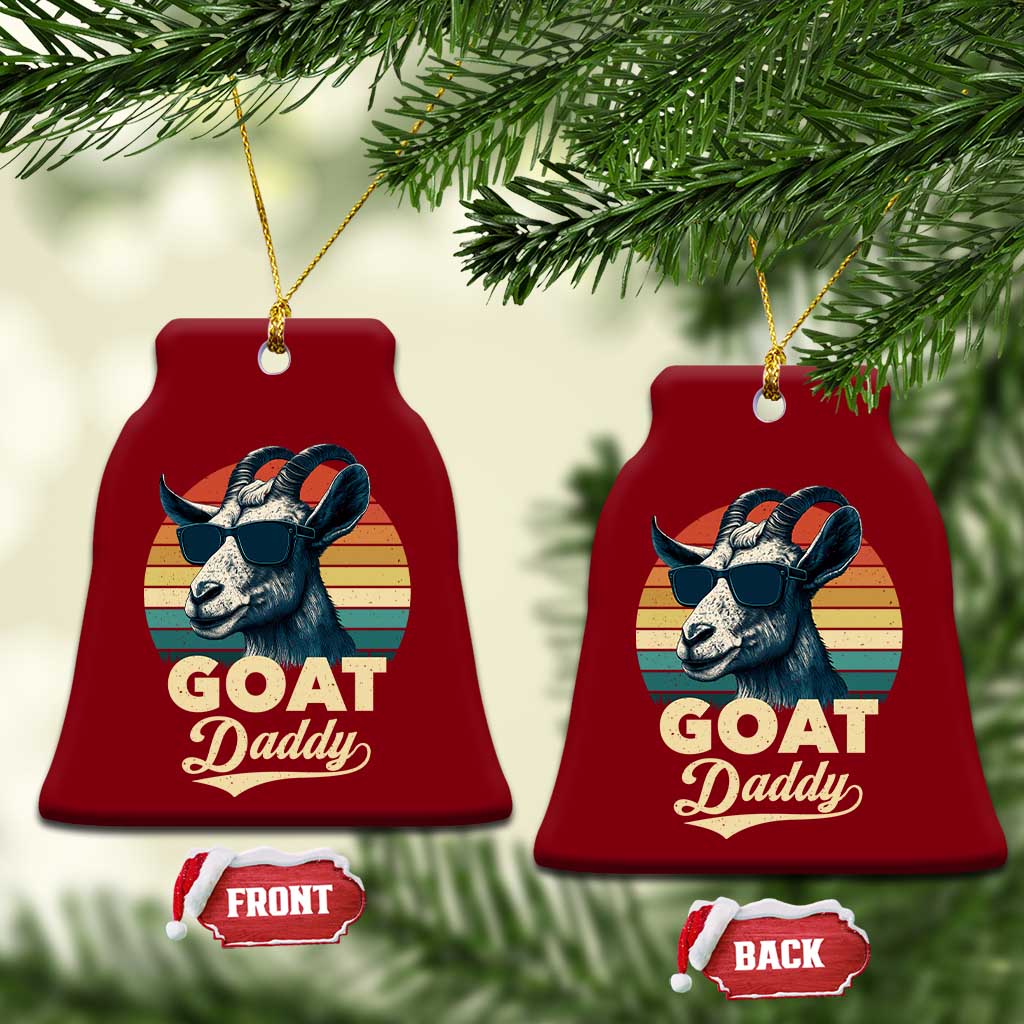 Goat Daddy Ceramic Ornament Funny Goat Father Retro Vintage TS11 Print Your Wear