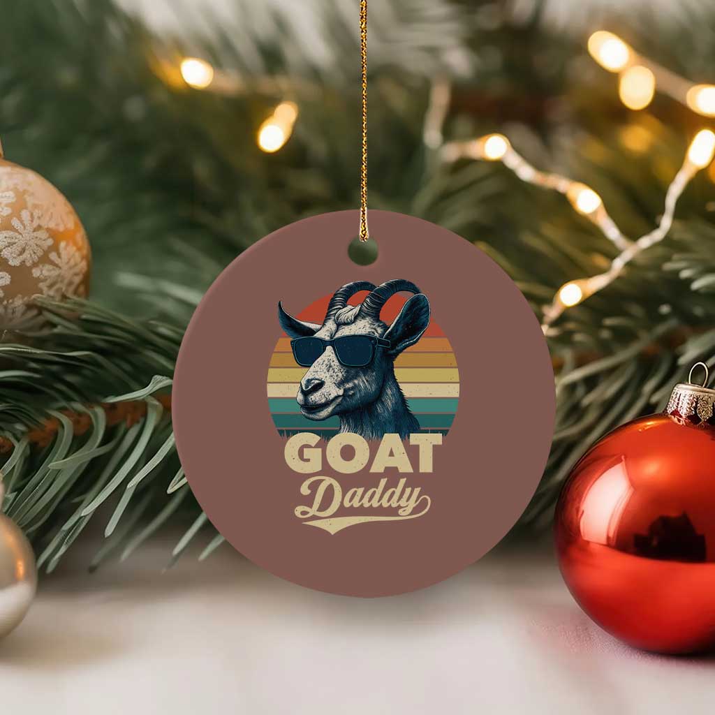 Goat Daddy Ceramic Ornament Funny Goat Father Retro Vintage TS11 1pc Mocha Print Your Wear