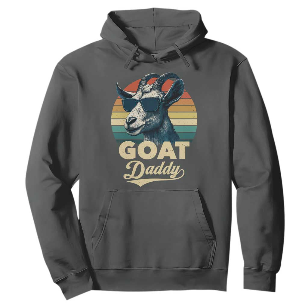 Goat Daddy Hoodie Funny Goat Father Retro Vintage TS11 Dark Heather Print Your Wear