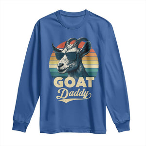 Goat Daddy Long Sleeve Shirt Funny Goat Father Retro Vintage TS11 Royal Blue Print Your Wear