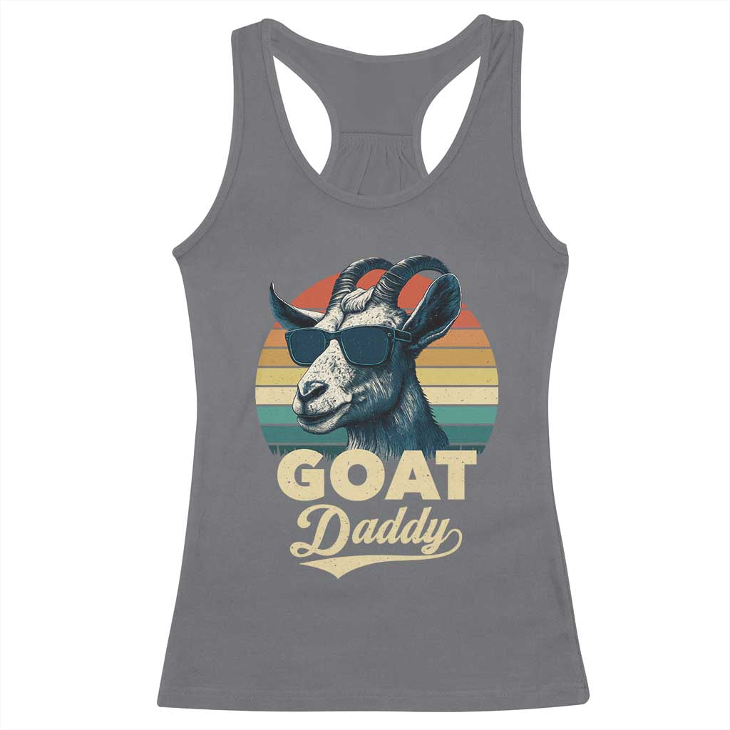 Goat Daddy Racerback Tank Top Funny Goat Father Retro Vintage TS11 Charcoal Print Your Wear