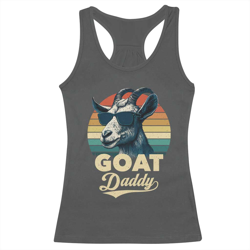 Goat Daddy Racerback Tank Top Funny Goat Father Retro Vintage TS11 Dark Heather Print Your Wear