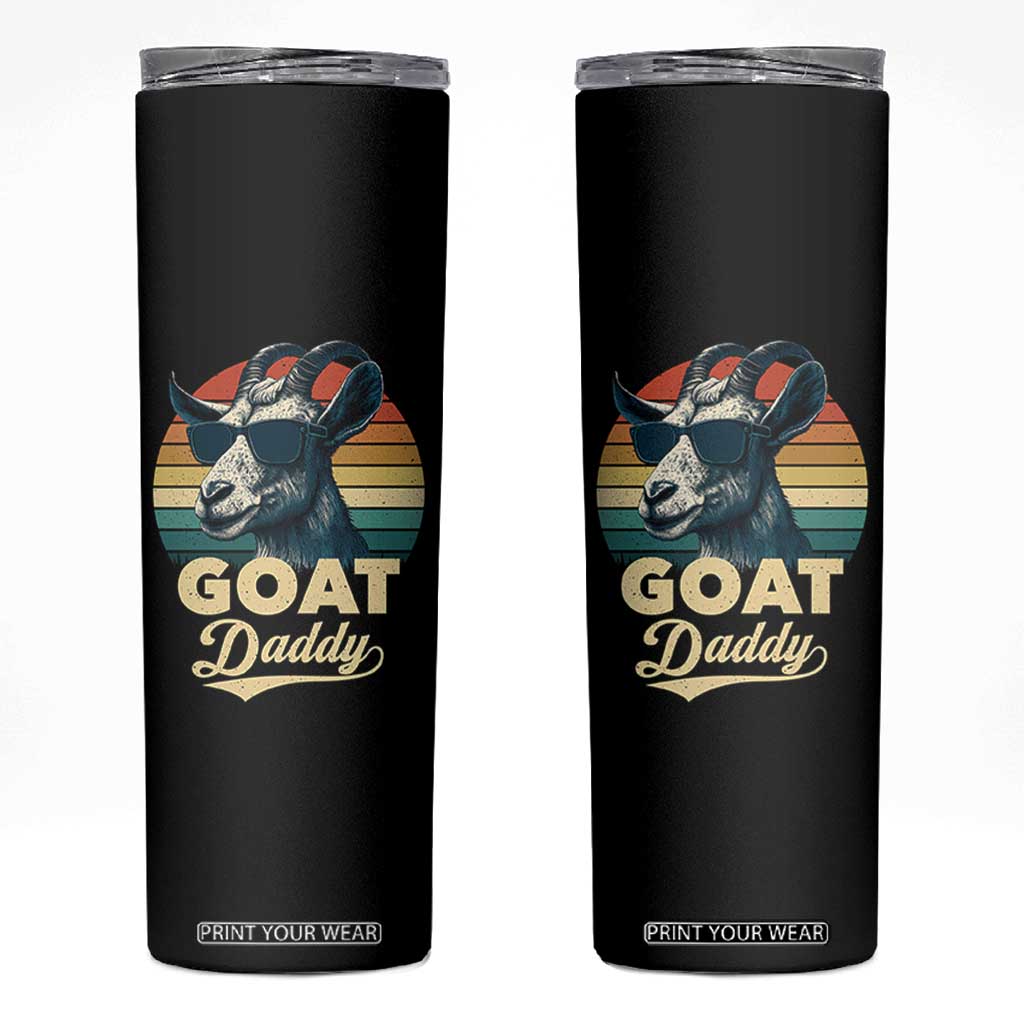 Goat Daddy Skinny Tumbler Funny Goat Father Retro Vintage TS11 Black Print Your Wear