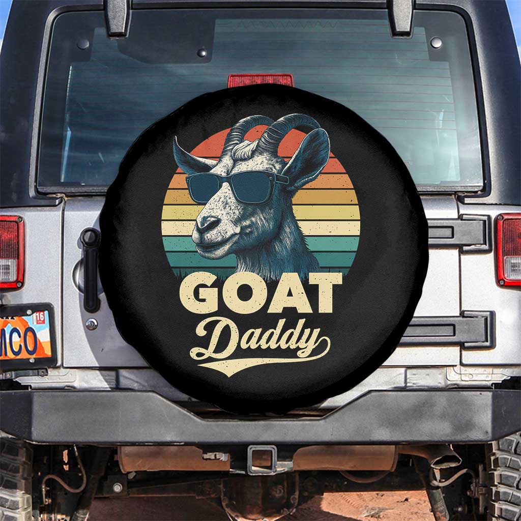 Goat Daddy Spare Tire Cover Funny Goat Father Retro Vintage TS11 No hole Black Print Your Wear
