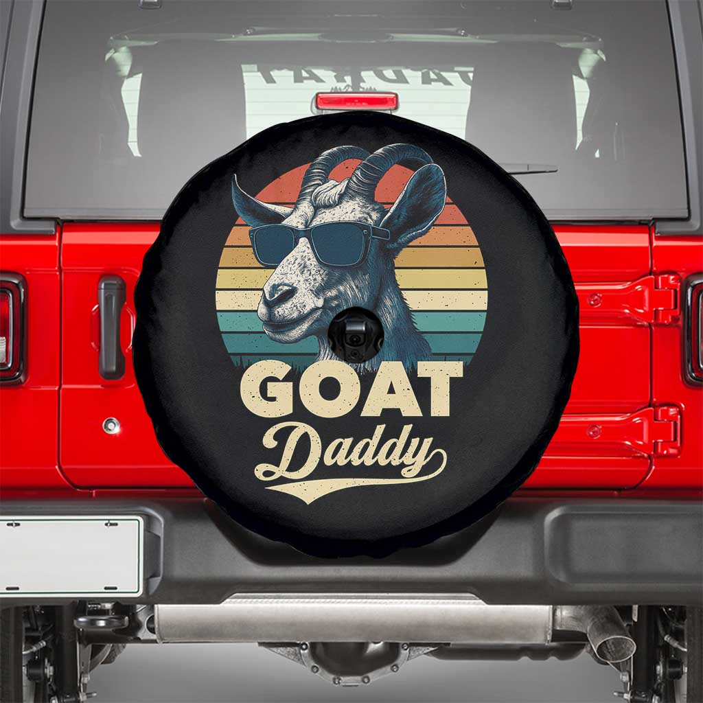 Goat Daddy Spare Tire Cover Funny Goat Father Retro Vintage TS11 Black Print Your Wear