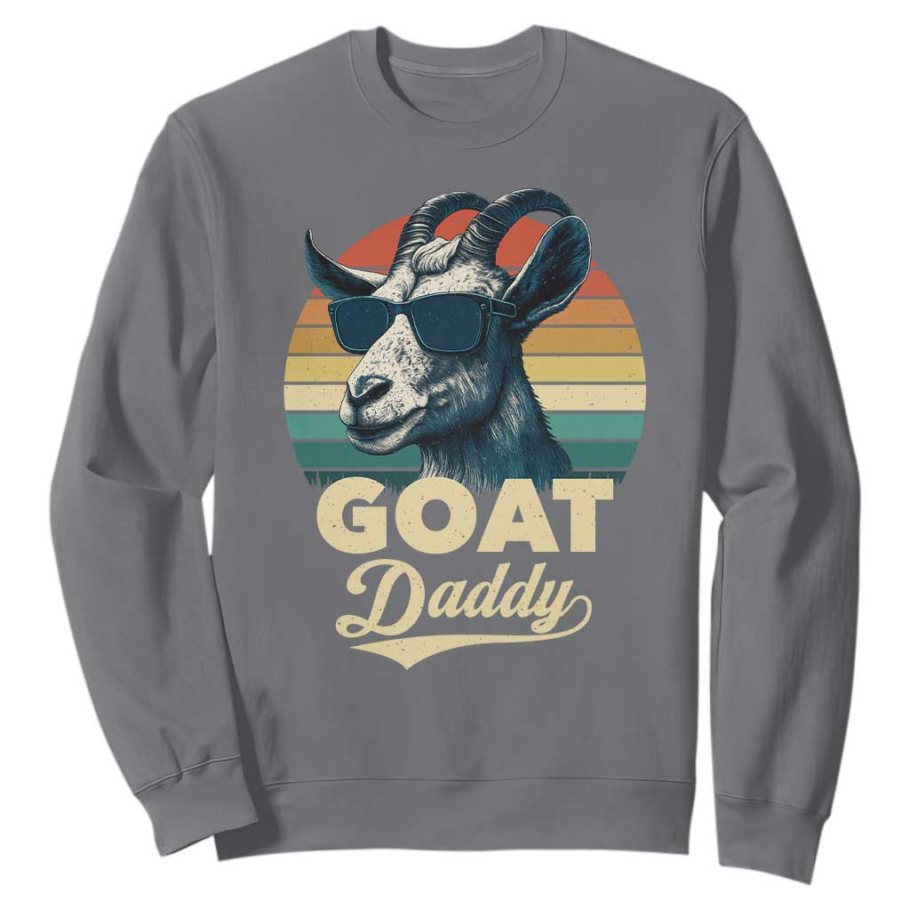 Goat Daddy Sweatshirt Funny Goat Father Retro Vintage TS11 Charcoal Print Your Wear