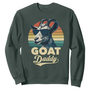 Goat Daddy Sweatshirt Funny Goat Father Retro Vintage TS11 Dark Forest Green Print Your Wear
