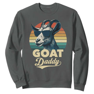Goat Daddy Sweatshirt Funny Goat Father Retro Vintage TS11 Dark Heather Print Your Wear
