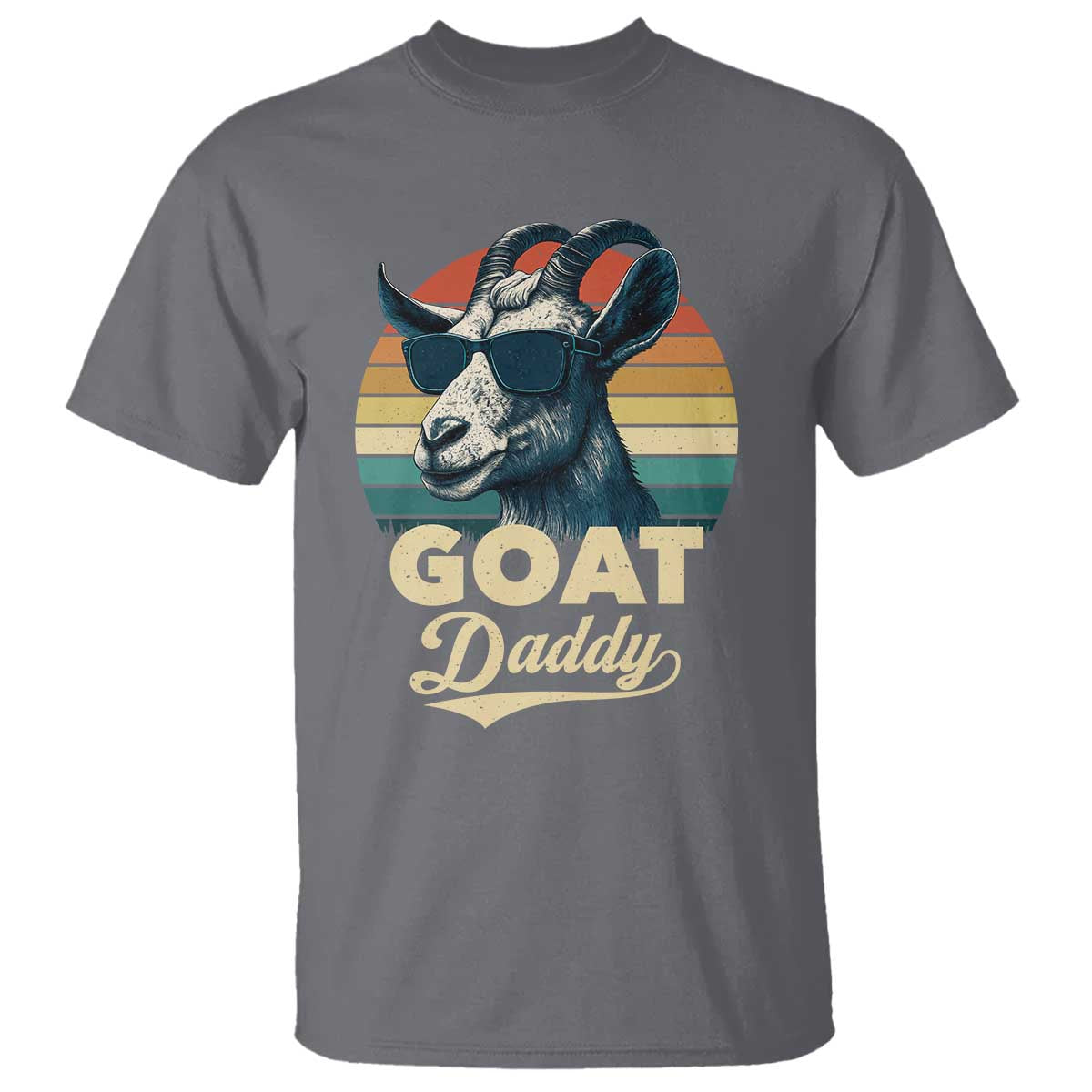 Goat Daddy T Shirt Funny Goat Father Retro Vintage TS11 Charcoal Print Your Wear
