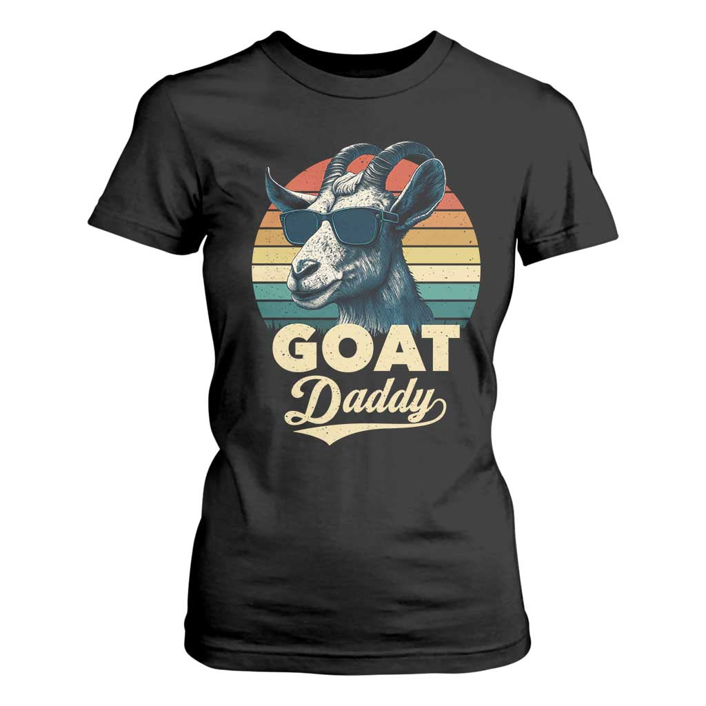 Goat Daddy T Shirt For Women Funny Goat Father Retro Vintage TS11 Black Print Your Wear