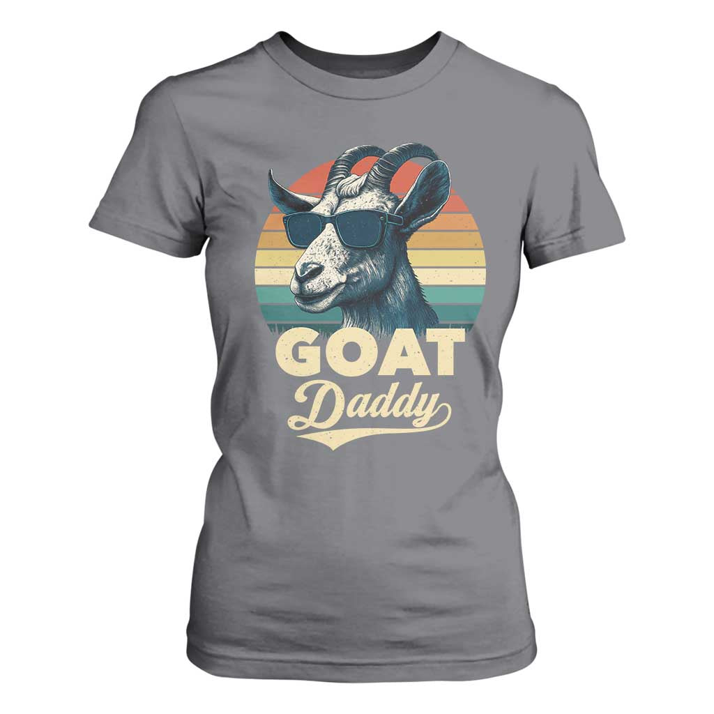 Goat Daddy T Shirt For Women Funny Goat Father Retro Vintage TS11 Charcoal Print Your Wear