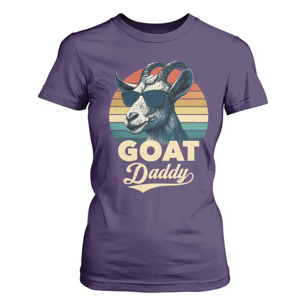 Goat Daddy T Shirt For Women Funny Goat Father Retro Vintage TS11 Purple Print Your Wear