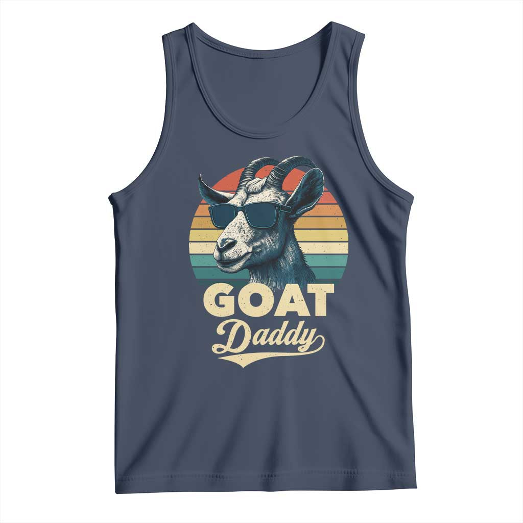 Goat Daddy Tank Top Funny Goat Father Retro Vintage TS11 Navy Print Your Wear