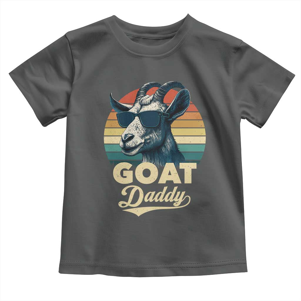 Goat Daddy Toddler T Shirt Funny Goat Father Retro Vintage TS11 Dark Heather Print Your Wear