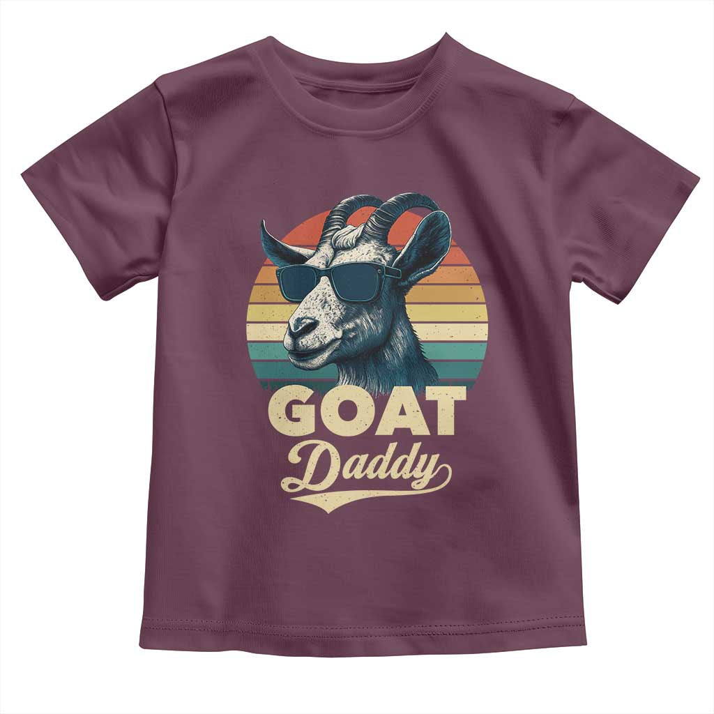 Goat Daddy Toddler T Shirt Funny Goat Father Retro Vintage TS11 Maroon Print Your Wear