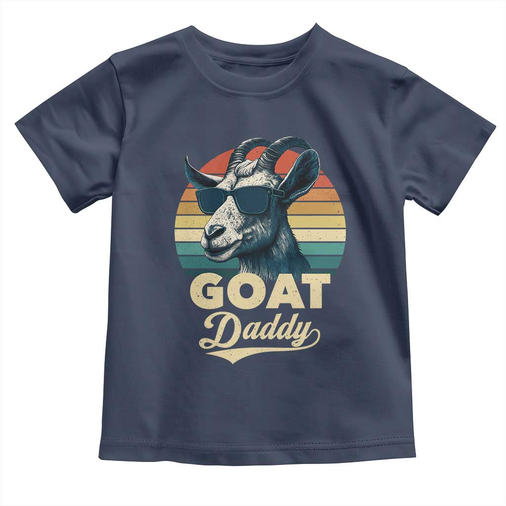 Goat Daddy Toddler T Shirt Funny Goat Father Retro Vintage TS11 Navy Print Your Wear