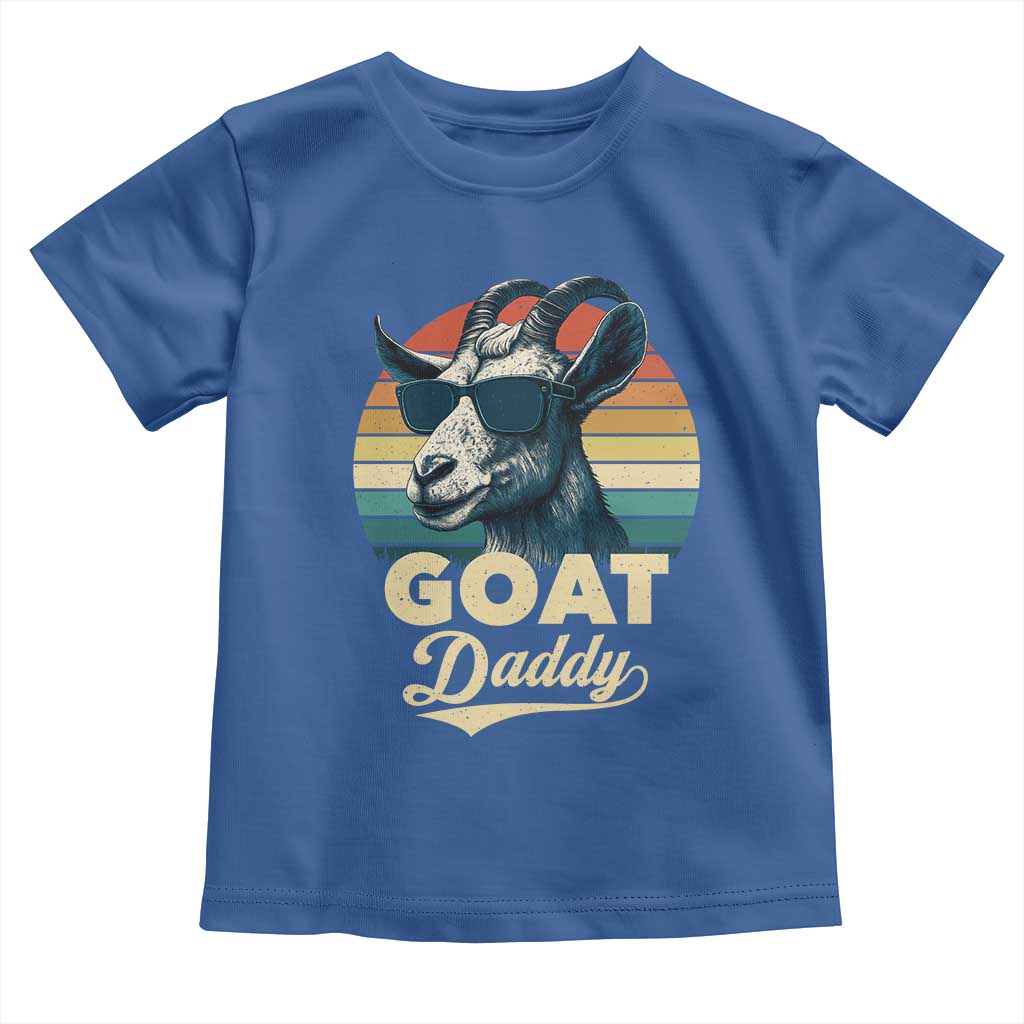 Goat Daddy Toddler T Shirt Funny Goat Father Retro Vintage TS11 Royal Blue Print Your Wear