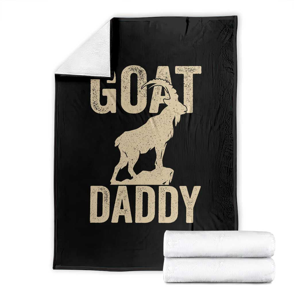 Goat Daddy Throw Blanket Funny Goat Father Vintage TS11 Black Print Your Wear