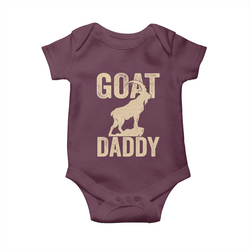 Goat Daddy Baby Onesie Funny Goat Father Vintage TS11 Maroon Print Your Wear