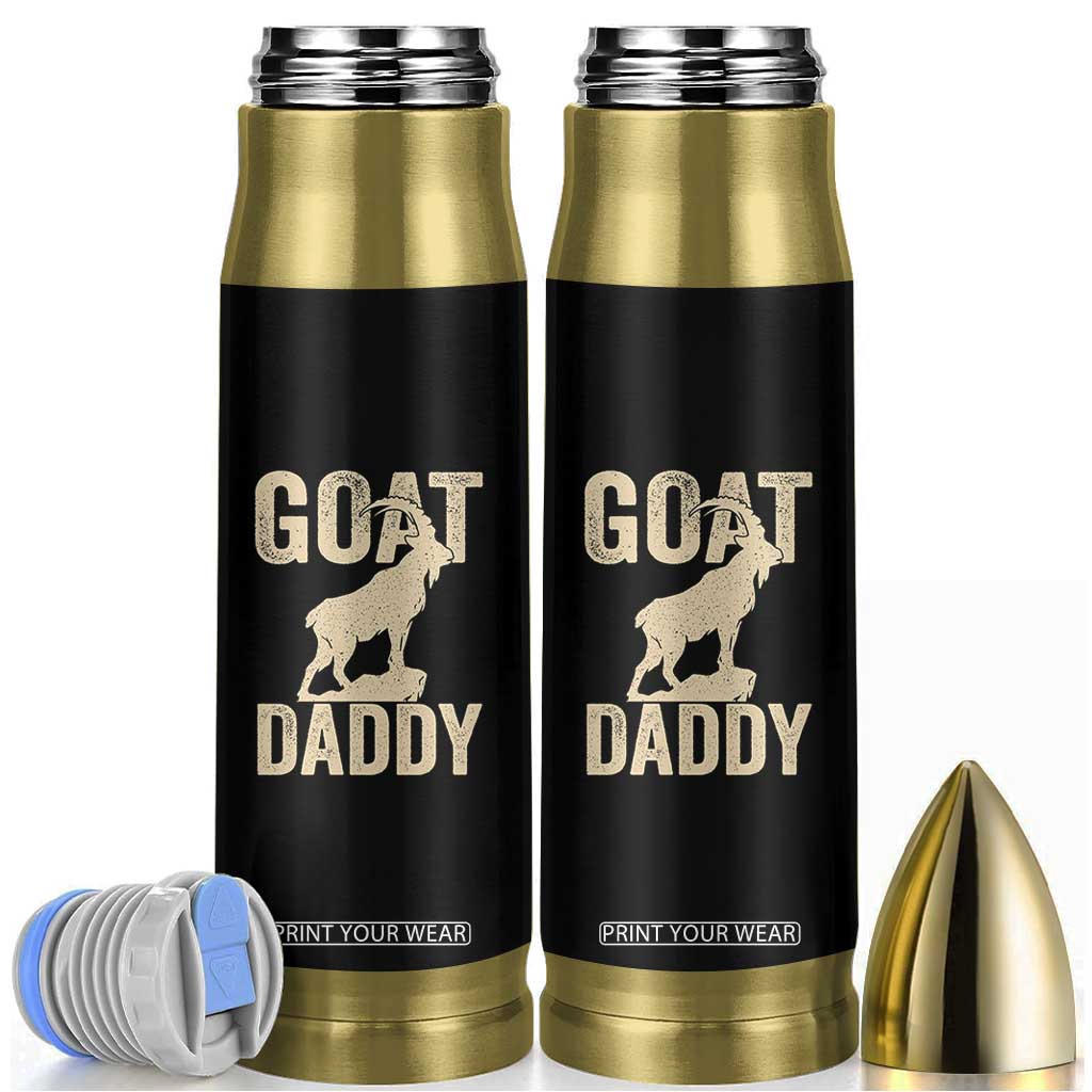 Goat Daddy Bullet Tumbler Funny Goat Father Vintage TS11 Black Print Your Wear