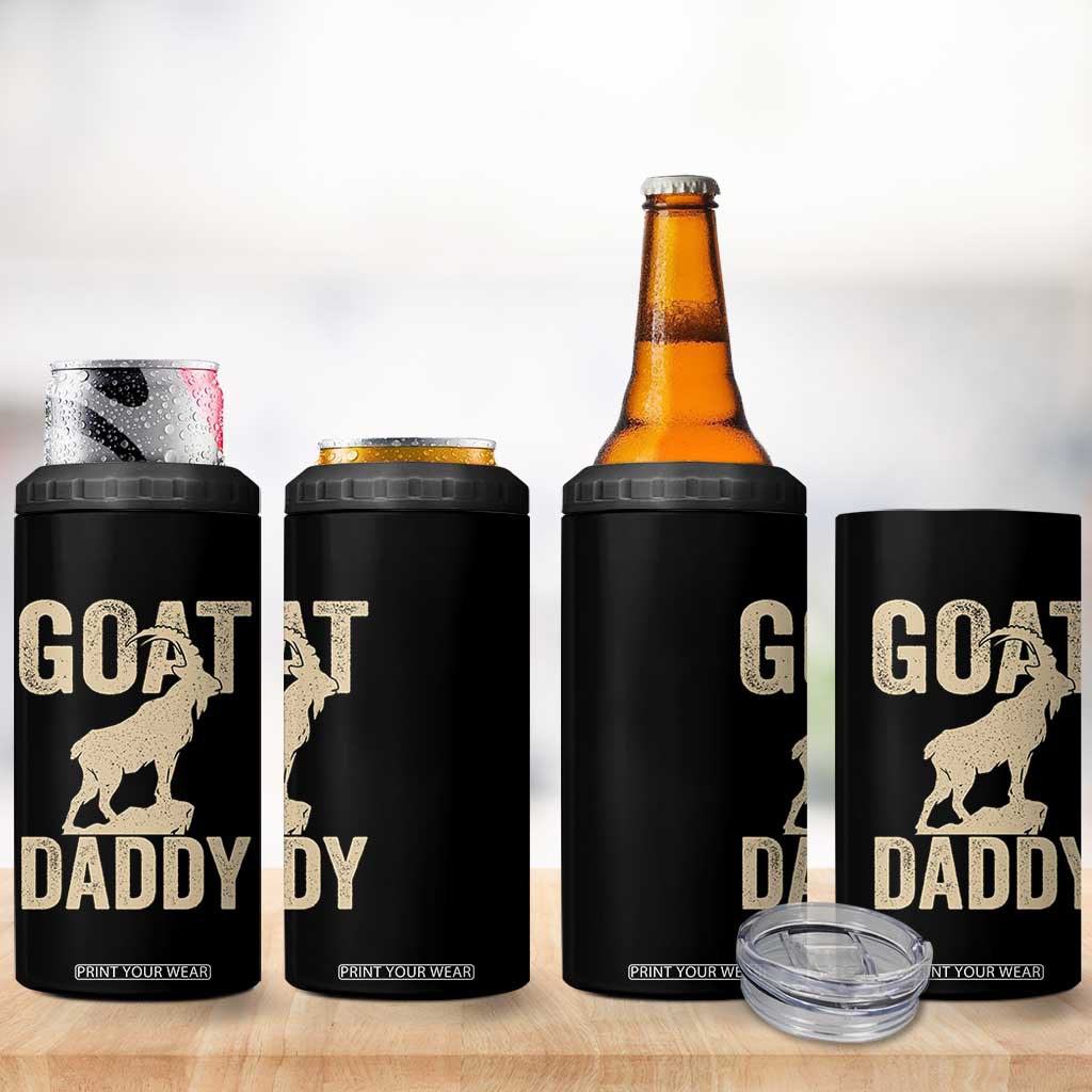 Goat Daddy 4 in 1 Can Cooler Tumbler Funny Goat Father Vintage TS11 Print Your Wear