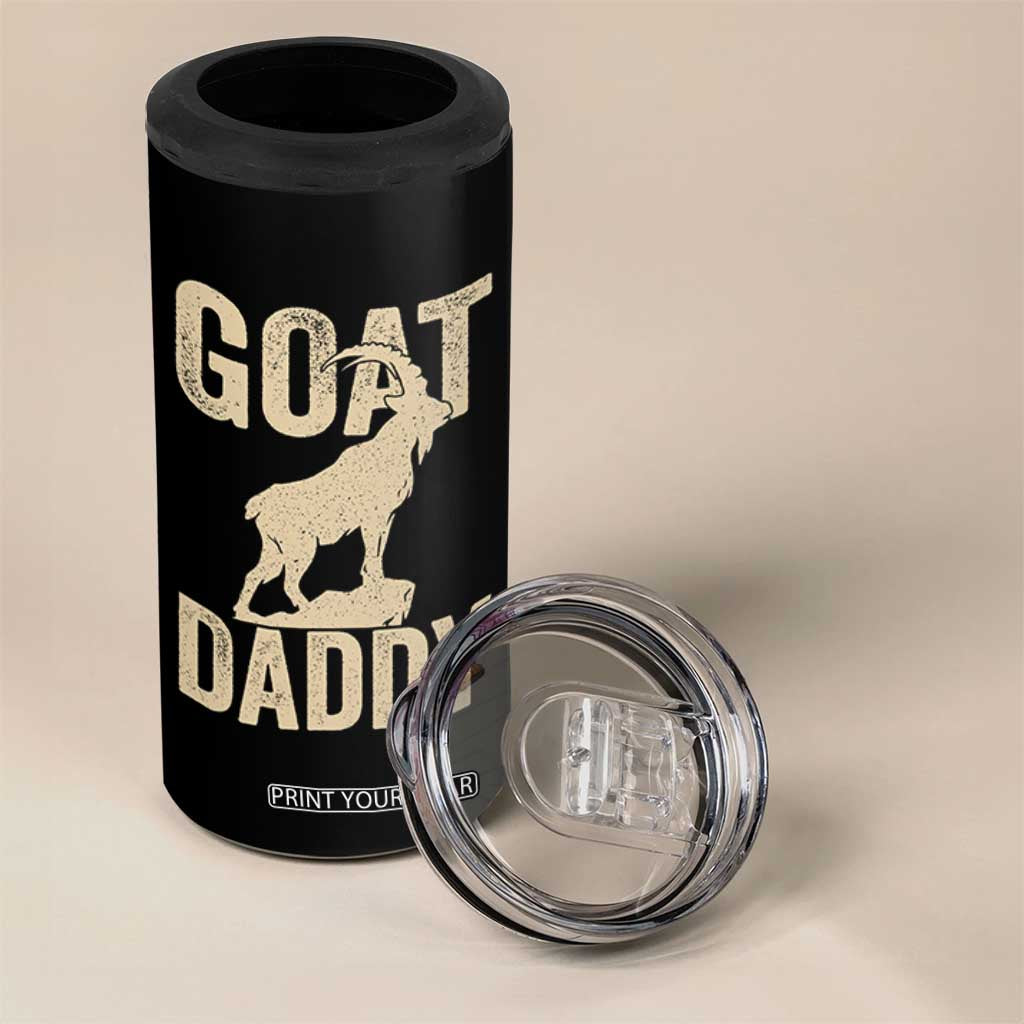 Goat Daddy 4 in 1 Can Cooler Tumbler Funny Goat Father Vintage TS11 Print Your Wear