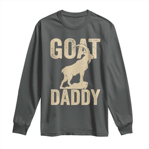 Goat Daddy Long Sleeve Shirt Funny Goat Father Vintage TS11 Dark Heather Print Your Wear