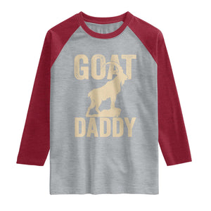 Goat Daddy Raglan Shirt Funny Goat Father Vintage TS11 Heather Gray Heather Red Print Your Wear