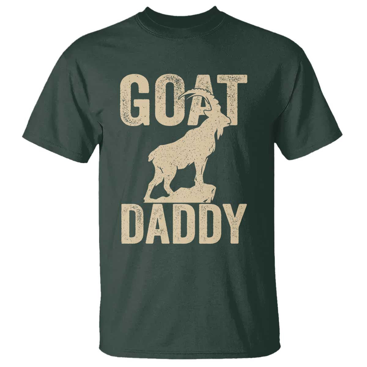 Goat Daddy T Shirt Funny Goat Father Vintage TS11 Dark Forest Green Print Your Wear