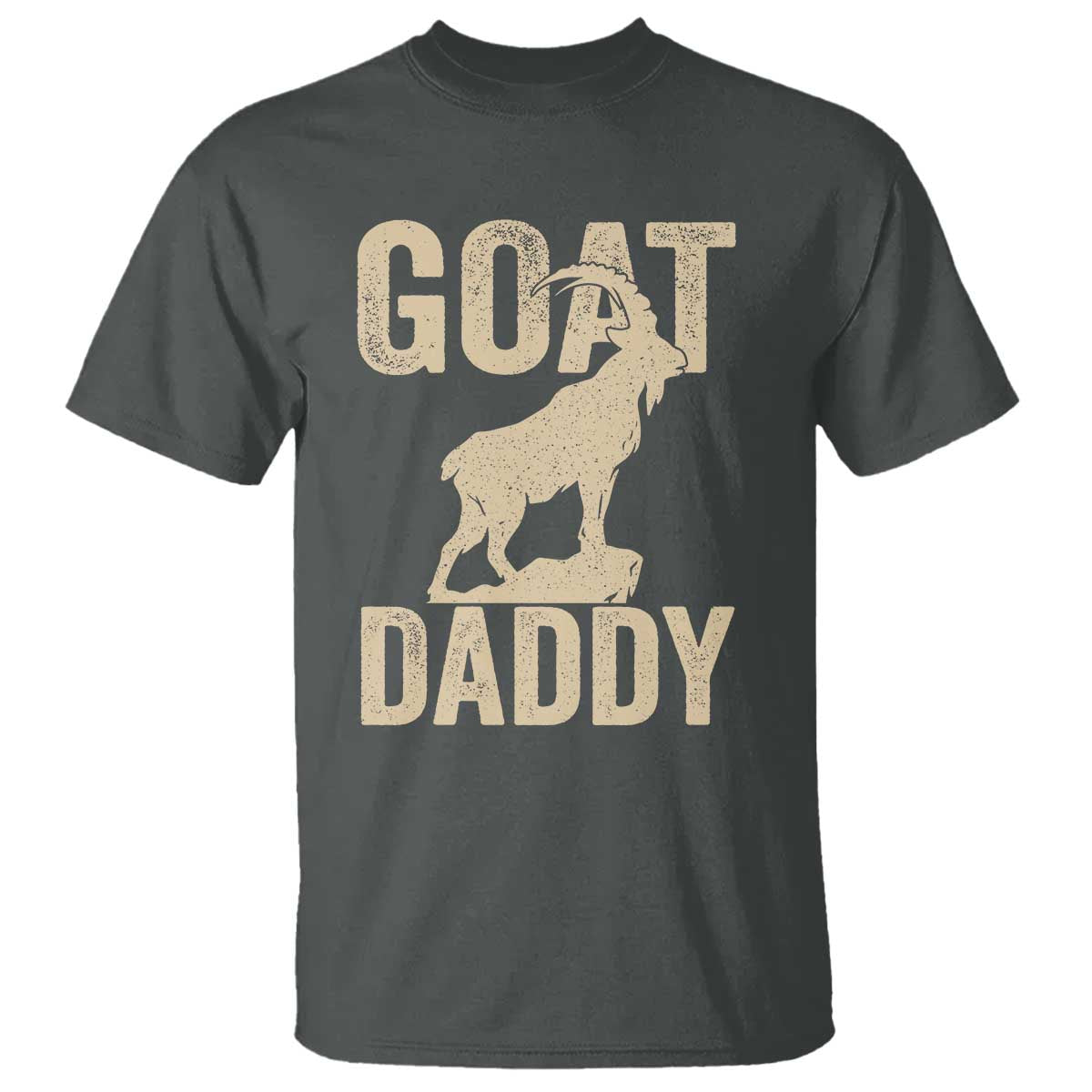Goat Daddy T Shirt Funny Goat Father Vintage TS11 Dark Heather Print Your Wear